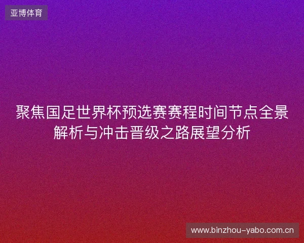 聚焦国足世界杯预选赛赛程时间节点全景解析与冲击晋级之路展望分析